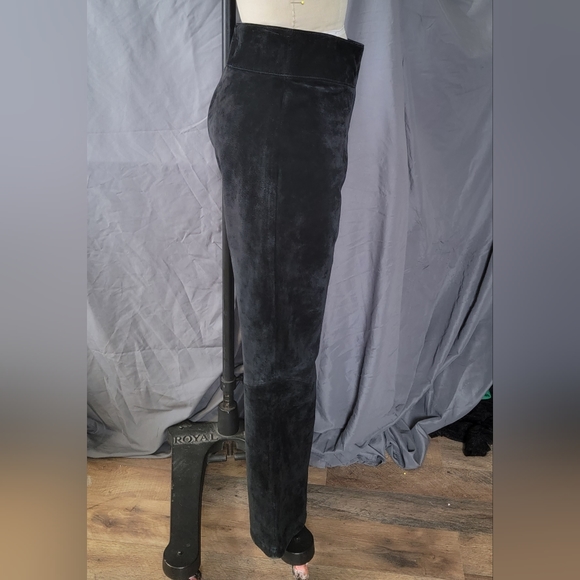 Leather Suede black bootcut pants - Picture 3 of 10